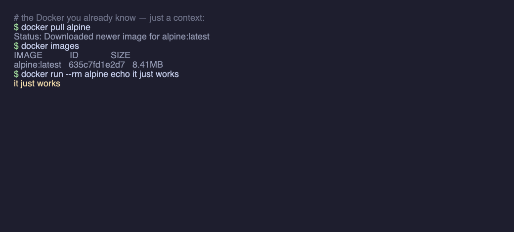 dd: the Docker CLI, unchanged